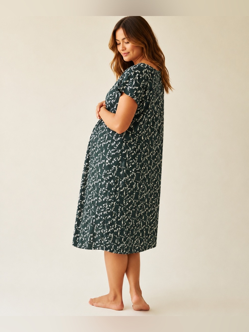 Kindred Bravely Maternity Universal Labor & Delivery Gown Dress S M L Floral New